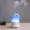 Diffuseur fleur lumineuse modèle hortensia bleu, lumière bleutée et brume parfumée